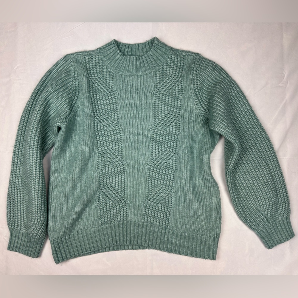 LOFT Sea‎ foam Cable Knit Sweater